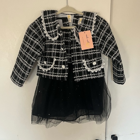 NWT | Mia Belle Girls Little VIP Tweed Tutu Dress & Blazer Set | Size 2T - Picture 6 of 11